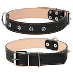 Ошейник "CoLLaR" двойной с шипами (ширина 35мм, длина 48-63см), черный