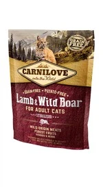 Сухой корм для взрослых стерилизованных кошек Carnilove Lamb &amp; Wild Boar Sterilised 400 г