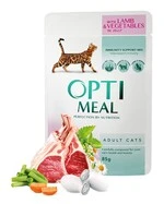 Вологий корм Optimeal для дорослих котів зі смаком ягняти та овочів 85 г (НФ-00000152)