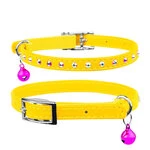 Ошейник "WAUDOG GLAMOUR" с резинкой, клей.стразами для кошек (ширина 9мм, длина 22-30см), желтый