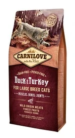 Сухой корм для взрослых кошек крупных пород Carnilove Cat Duck &amp; Turkey Large Breed 6 кг (8595602512751)