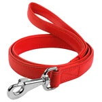 Повідок для собак шкіряний WAUDOG Glamour, Ш 25 мм, Дл 122 см, червоний