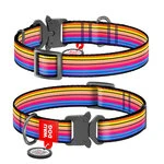 Нашийник для собак нейлоновий WAUDOG Nylon з QR паспортом, малюнок "Лінія 1", металевий пряжка-фастекс, Ш 15 мм, Дл 23-35 см