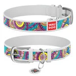Нашийник WAUDOG Design з малюнком "Казка", преміум шкіра, металевий пряжка (ширина 15 мм, довжина 27-36 см), білий