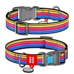 Нашийник для собак нейлоновий WAUDOG Nylon з QR паспортом, малюнок "Лінія 1", пластиковий фастекс, Ш 15 мм, Дл 23-35 см