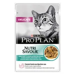Упаковка влажного корма для кошек с чувствительным пищеварением Purina Pro Plan Nutrisavour Delicate с океанической рыбой 85 г х 26 шт.