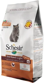 Сухой монопротеиновый корм для взрослых стерилизованных котов склонных к полноте Schesir Cat Sterilized&amp;Light с курицей 10 кг