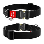 Водостійкий нашийник для собак WAUDOG Waterproof з QR-паспортом, металевою пряжкою-фастексом, Ш 40 мм, Дл 43-70 см, чорний