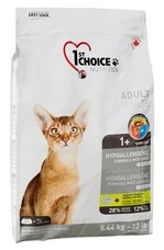 Беззерновий сухий суперпреміум корм для котів 1st Choice Adult Hypoallergenic качка, батат 5.44 кг