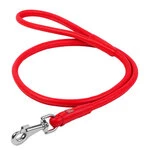 Поводок для собак кожаный WAUDOG Glamour, круглый, Д 13 мм, Дл 122 см, красный