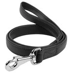 Повідок для собак шкіряний WAUDOG Glamour, Ш 25 мм, Дл 122 см, чорний