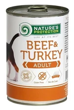 Влажный корм для взрослых собак всех пород с говядиной и индейкой Nature's Protection Adult Beef&amp;Turkey 400г