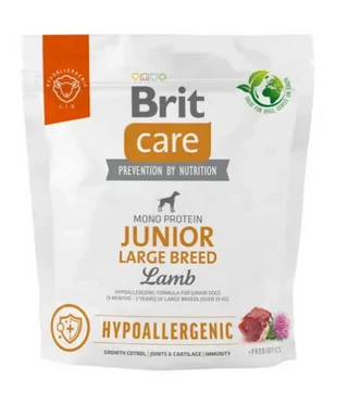 Корм для молодих собак великих порід Brit Care Dog Hypoallergenic Junior Large Breed гіпоалергенний з ягням 1 кг (8595602559060)