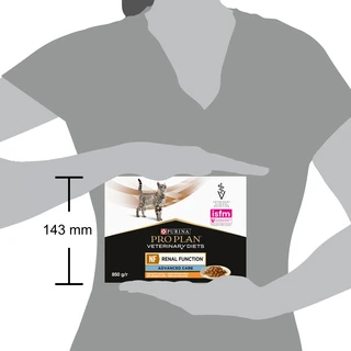 Упаковка влажного корма для взрослых кошек Purina Pro Plan Veterinary Diets NF Renal Function при патологии почек 10 x 85 г