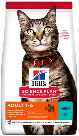 Сухой корм для взрослых кошек Hill's Science Plan Adult с тунцем 3 кг