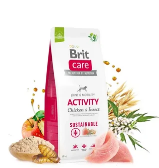 Корм для собак з підвищеною активністю Brit Care Dog Sustainable Activity з куркою та комахами 12 кг (8595602559220)