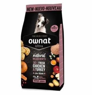 Корм для цуценят для цуценят Ownat Ultra Medium для цуценят середніх порід з куркою 0,4 кг