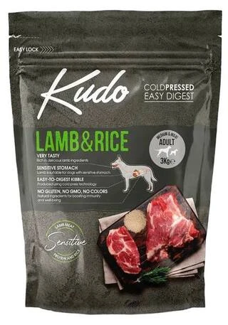 Сухий корм Kudo LAMB &amp; RICE Сухий корм для дорослих собак середніх і великих порід 3 кг (8606109019367)