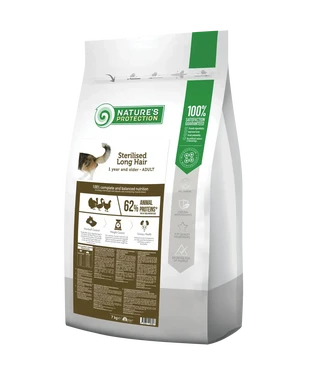 Сухой корм для длинношерстных взрослых кошек после стерилизации Nature's Protection Sterilised Long Hair 7кг