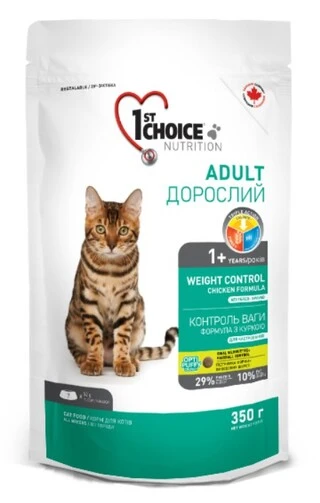 Сухой суперпремиум корм для кошек склонных к полноте 1st Choice Weight Control Adult 0.35 кг