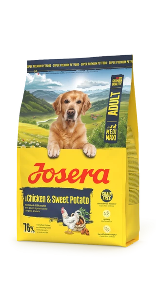 Сухой беззерновой корм для активных собак Josera Adult Chicken&amp;amp;SweetPotato с мясом птицы 3 кг