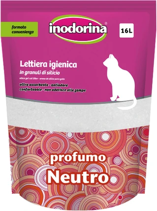 Наповнювач для котячих туалетів Inodorina силікагелевий Sanitary Litter без запаху 16л