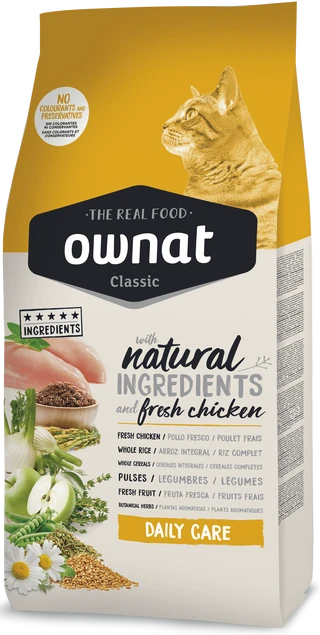 Сухий корм для дорослих котів Ownat Classic Daily Care (Cat) з куркою 15 кг