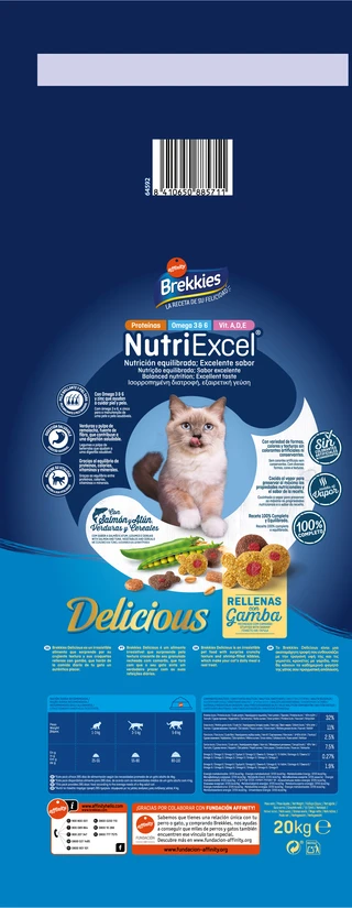 Сухой корм для котов и кошек Brekkies Delicious Fish Sel с рыбой 20 кг