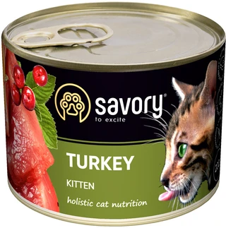 Вологий корм Savory для кошенят з індичкою 200 г