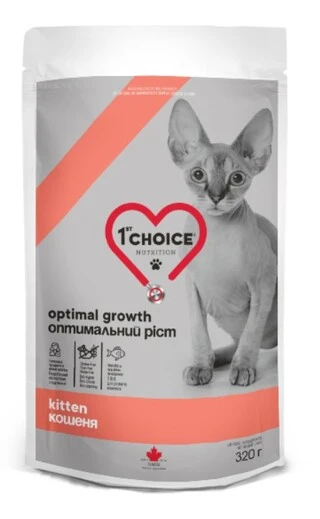 Сухий суперпреміум корм для кошенят 1st Choice Kitten Optimal Growth риба 0.32 кг