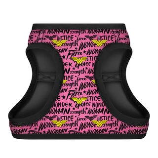 М'яка шлея для собак WAUDOG Clothes з QR паспортом, малюнок "Чудо-жінка в рожевому", XS1, В 24-27 см, С 18-20 см