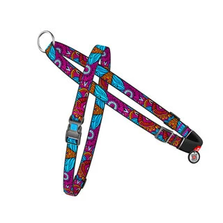 Шлея для собак швидкознімна WAUDOG Nylon з QR паспортом, малюнок "Літо", пластиковий фастекс, Ш 25 мм, А 60-80 см, В 70-100 см