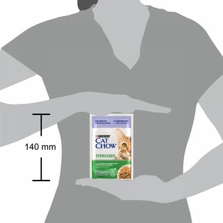 Упаковка вологого корму для дорослих стерилізованих котів Purina Cat Chow Sterilised з ягнятиною та зеленою квасолею 85 г х 26 шт