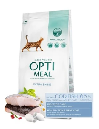 Сухой корм для взрослых кошек Optimeal со вкусом трески 10 кг