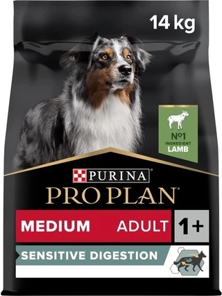 Сухой корм PRO PLAN Medium Adult 1+ Sensitive Digestion для взрослых собак средних пород с чувствительным пищеварением, с ягненком 14 кг