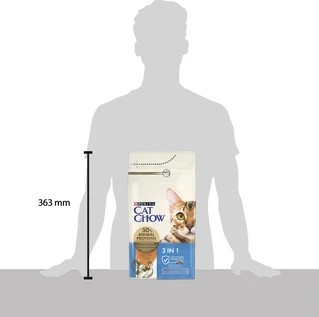 Сухий корм для дорослих котів Purina Cat Chow Feline 3-in-1 з формулою трійного дії, з індичкою 1.5 кг