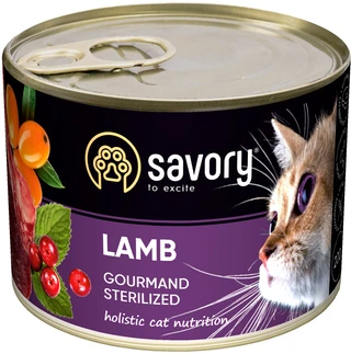 Вологий корм Savory для стерилізованих котів з ягняти 200 г