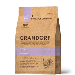 Сухой корм для взрослых собак мелких пород Grandorf TURKEY ADULT мини с индейкой от 1 года, 3 кг