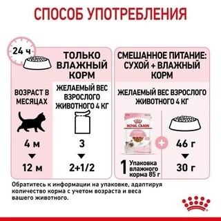 ПАК. Влажный корм Royal Canin KITTEN INSTINCTIVE IN GRAVY (Соус) для котят 12шт по 85 г