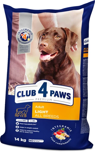 Сухий корм для дорослих собак Club 4 Paws (Клуб 4 Лапи) Преміум Контроль ваги 14 кг