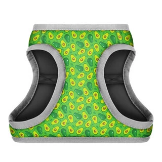 М'яка шлея для собак WAUDOG Clothes з QR паспортом, малюнок "Авокадо", XS4, В 36-39 см, С 26-28 см