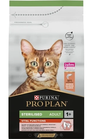 Сухой корм Purina Pro Plan Sterilised с лососем для стерилизованных кошек и кастрированных котов 1,5 кг