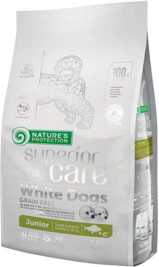 Сухий беззерновий корм Nature's Protection Superior Care White Dogs Grain Free Junior Small and Mini Breeds 1.5 кг