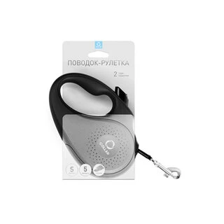 Поводок-рулетка&nbsp;CoLLaR для собак, размер S, 15 кг, 5 м, лента, черный