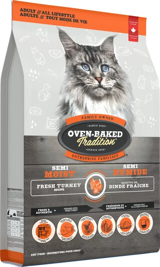 Полнорационный сбалансированный полувлажный корм Oven-Baked Tradition с индейкой для кошек 2.27 кг