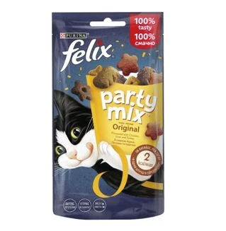 Лакомство для котов Felix Party Mix Original Мясной микс 60 г