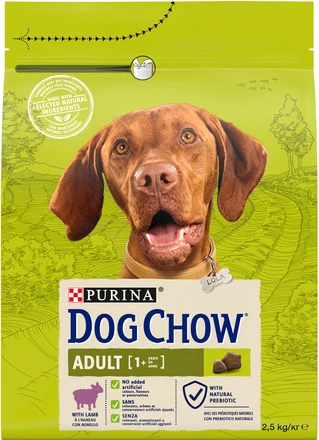 Сухой корм для взрослых собак Dog Chow Adult с ягненком 2.5 кг