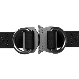 Поводок для собак водостійкий WAUDOG Waterproof з QR-паспортом, металевий фастекс, Ш 15 мм, Дл 40-55 см, чорний