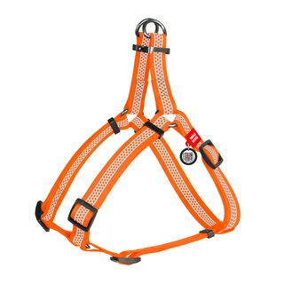 Водостійкий нашийник для собак WAUDOG Waterproof з QR-паспортом, світловідбиваючий, металевий фастекс, M, Ш 20 мм, Дл 50-80 см, оранжевий