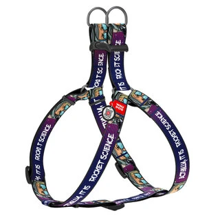 Нашийник для собак нейлоновий WAUDOG Nylon з QR-паспортом, малюнок "Космос. Ракетобудування", пластиковий фастекс, M, Ш 20 мм, Дл 50-80 см